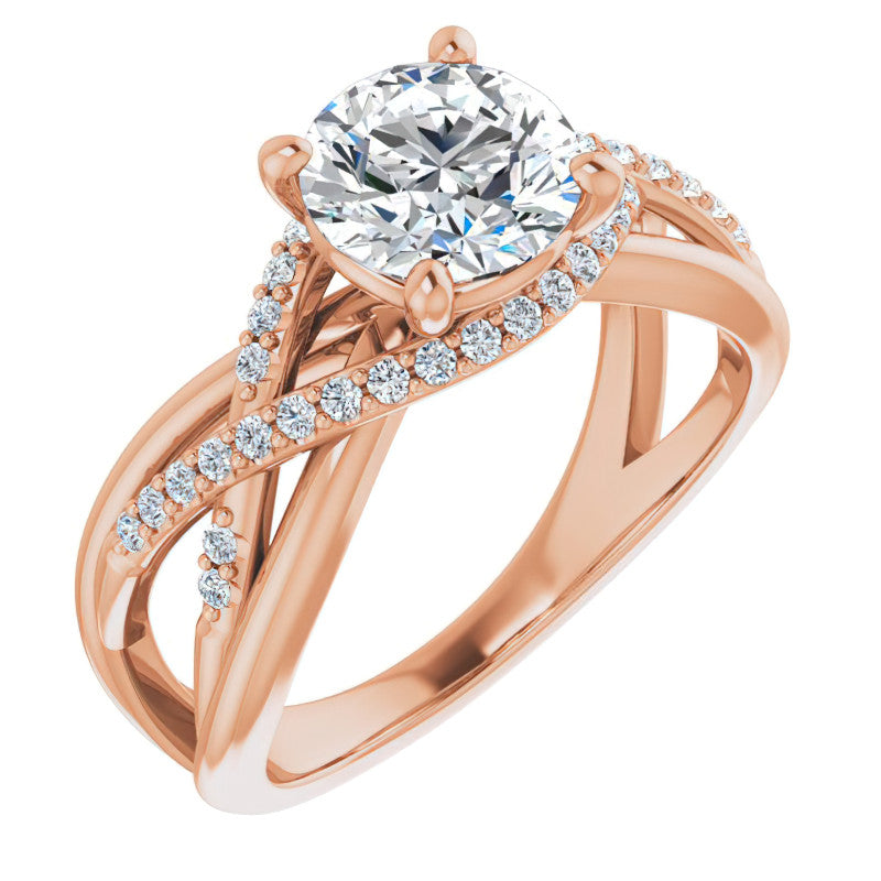 Multi-Band Round Brilliant Moissanite Infinity Engagement Ring