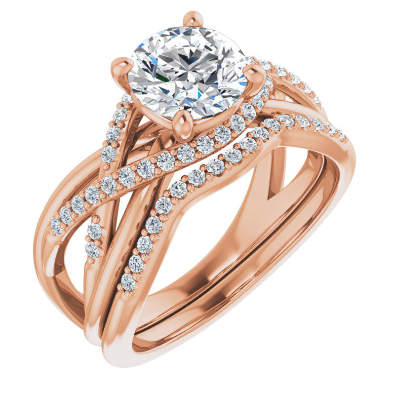 Multi-Band Round Brilliant Moissanite Infinity Engagement Ring