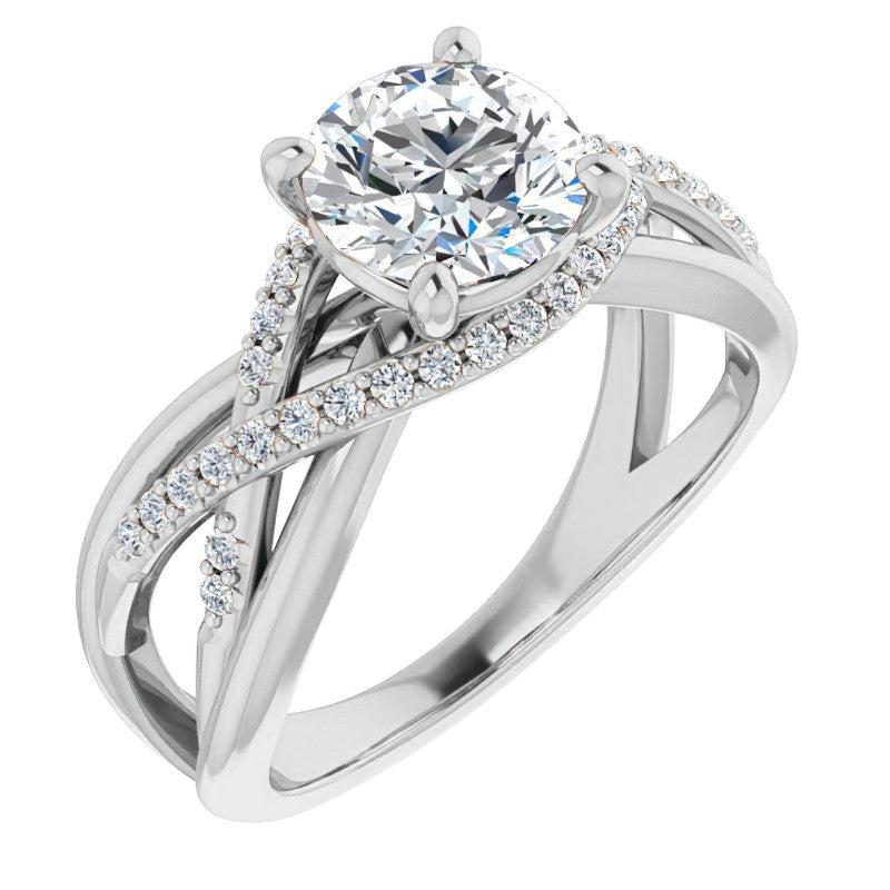 Multi-Band Round Brilliant Moissanite Infinity Engagement Ring
