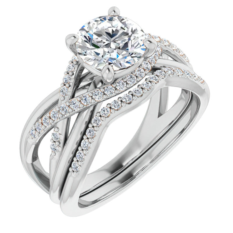 Multi-Band Round Brilliant Moissanite Infinity Engagement Ring