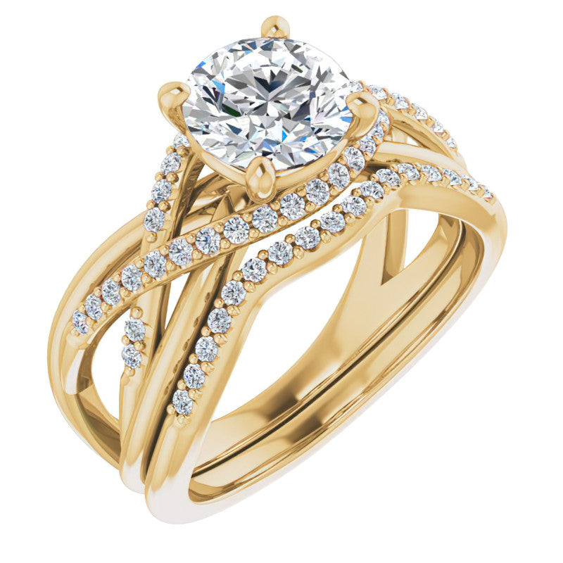 Multi-Band Round Brilliant Moissanite Infinity Engagement Ring