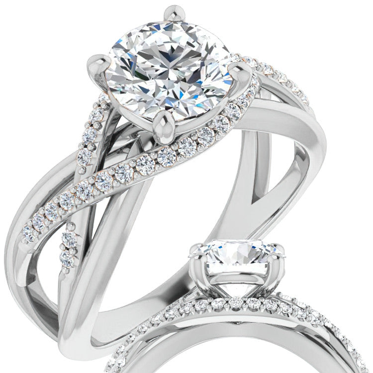 Multi-Band Round Brilliant Moissanite Infinity Engagement Ring