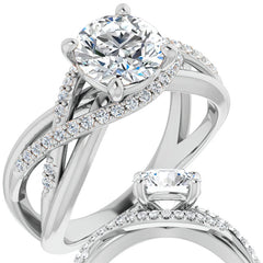 Multi-Band Round Brilliant Moissanite Infinity Engagement Ring