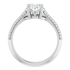 Split Shank Knife Edge Oval Moissanite Engagement Ring