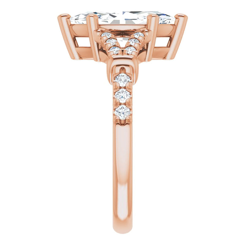 Split Shank Marquise Moissanite Engagement Ring