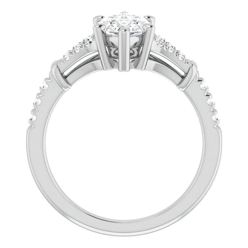 Split Shank Marquise Moissanite Engagement Ring