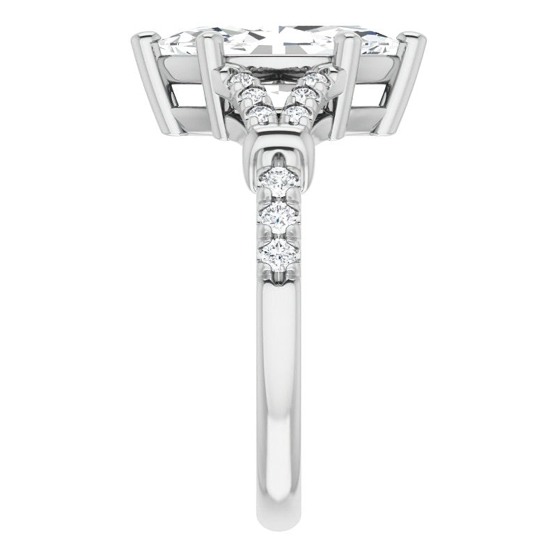 Split Shank Marquise Moissanite Engagement Ring