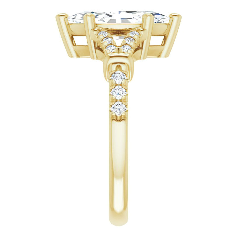 Split Shank Marquise Moissanite Engagement Ring