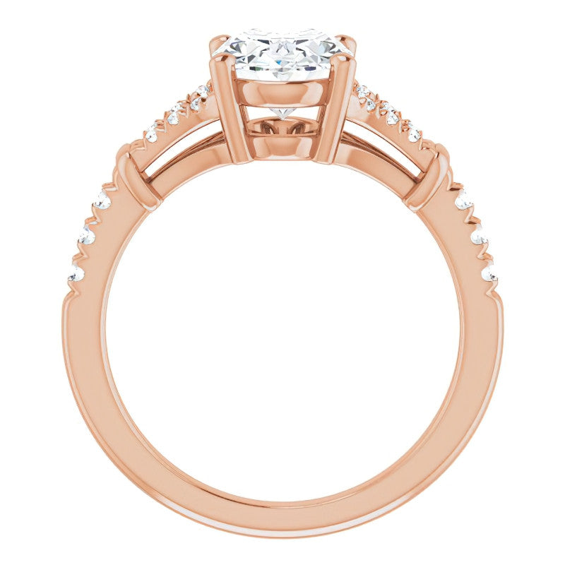 Split Shank Oval Moissanite Engagement Ring