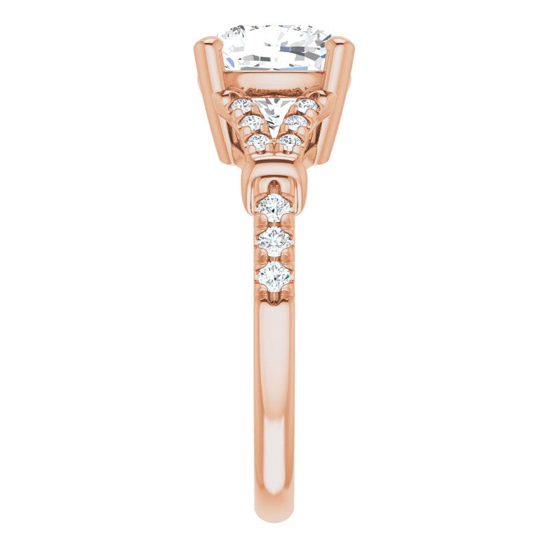 Split Shank Cushion Moissanite Engagement Ring