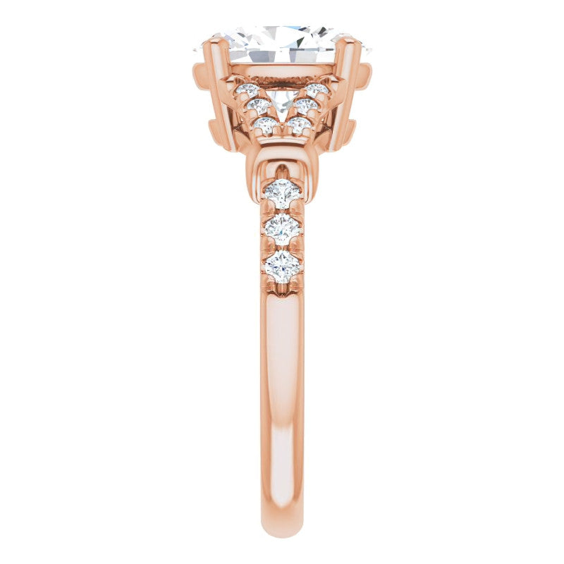 Split Shank Oval Moissanite Engagement Ring