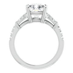 Split Shank Cushion Moissanite Engagement Ring