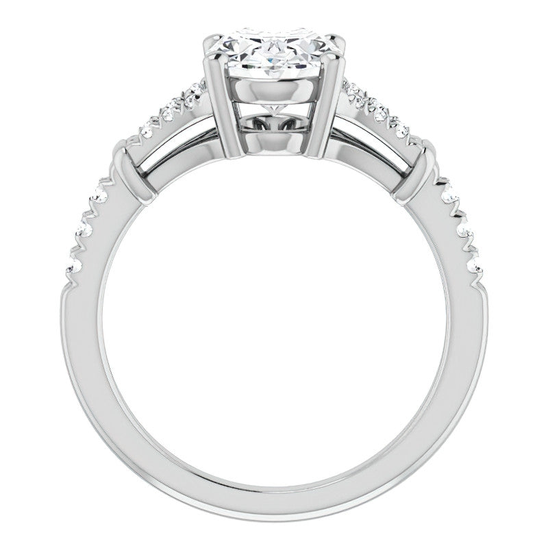 Split Shank Oval Moissanite Engagement Ring