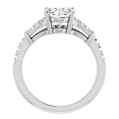 Split Shank Oval Moissanite Engagement Ring