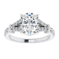 Split Shank Oval Moissanite Engagement Ring
