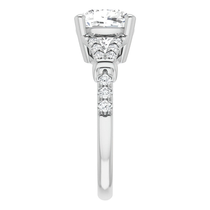 Split Shank Cushion Moissanite Engagement Ring