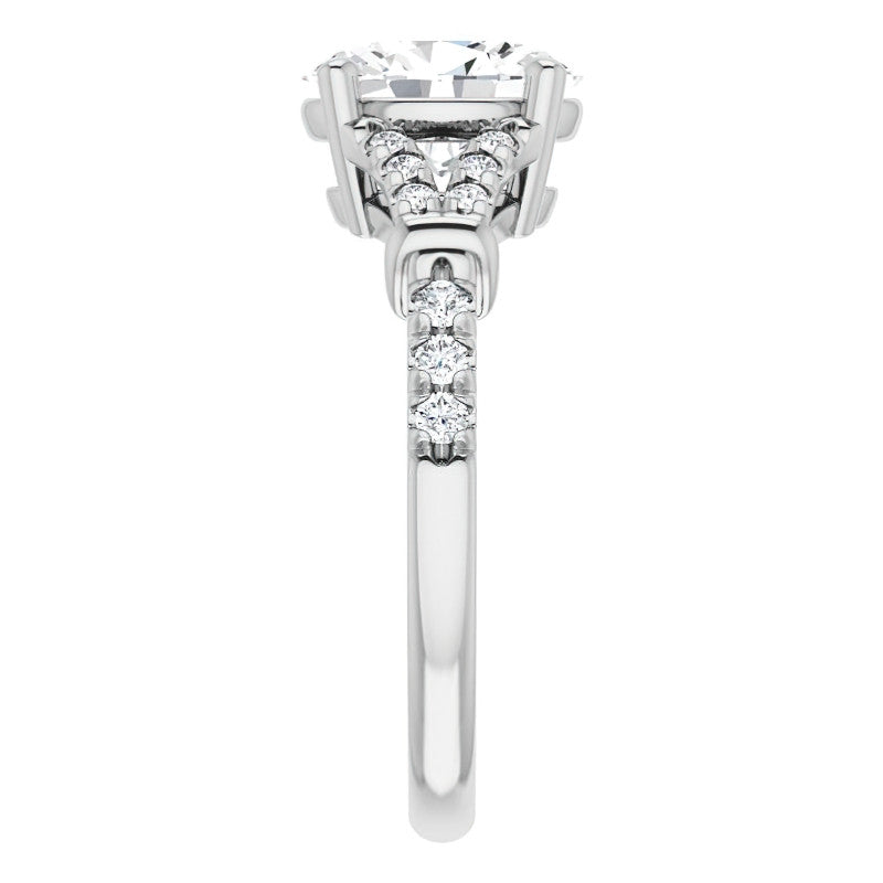 Split Shank Oval Moissanite Engagement Ring