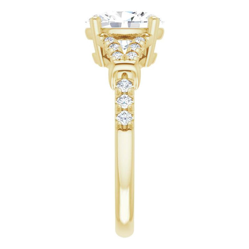 Split Shank Oval Moissanite Engagement Ring