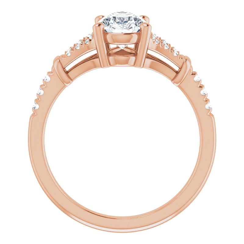 Split Shank Pear Moissanite Engagement Ring