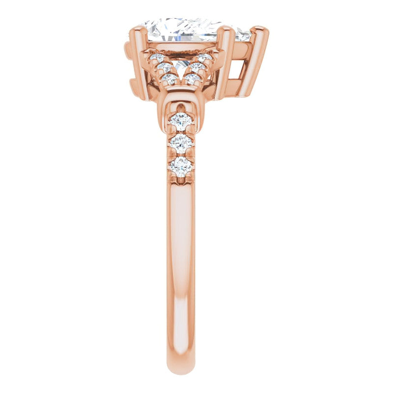 Split Shank Pear Moissanite Engagement Ring