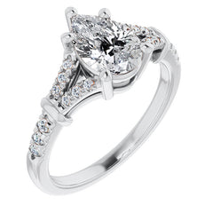 Split Shank Pear Moissanite Engagement Ring