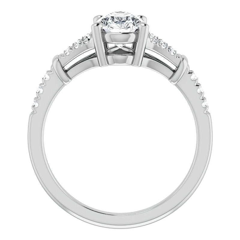 Split Shank Pear Moissanite Engagement Ring