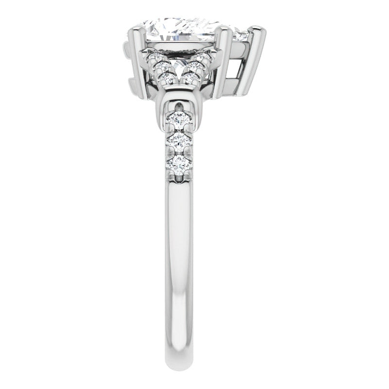 Split Shank Pear Moissanite Engagement Ring