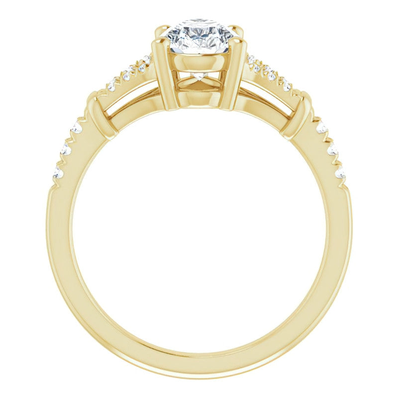 Split Shank Pear Moissanite Engagement Ring