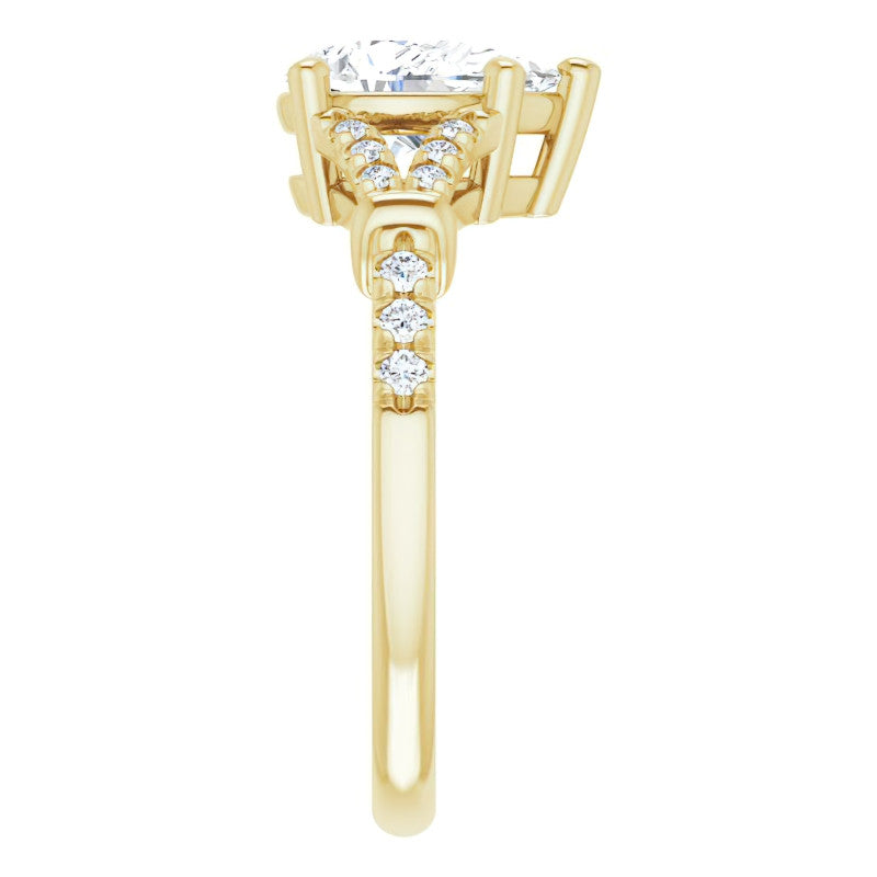 Split Shank Pear Moissanite Engagement Ring