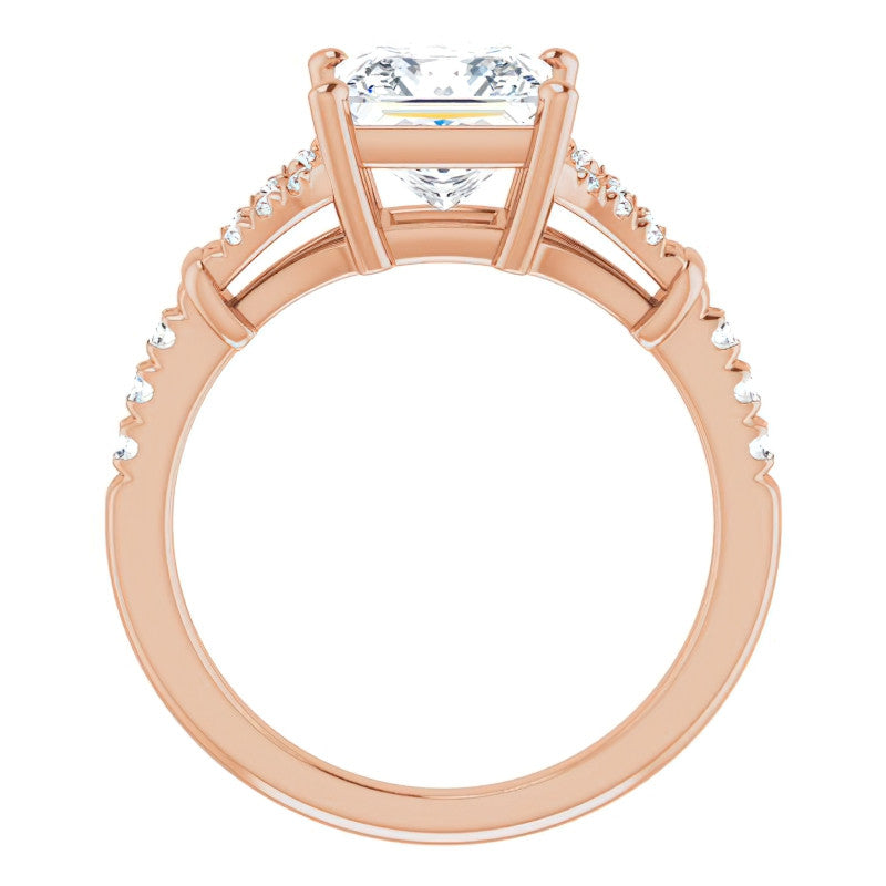 Split Shank Princess cut Moissanite Engagement Ring