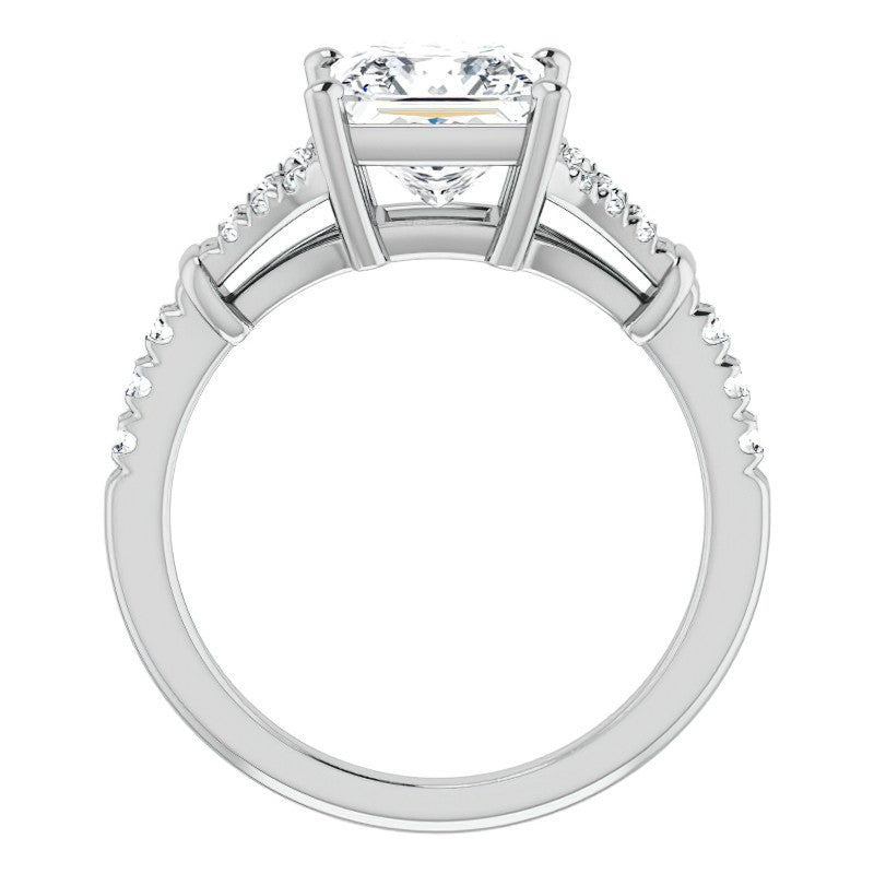 Split Shank Princess cut Moissanite Engagement Ring