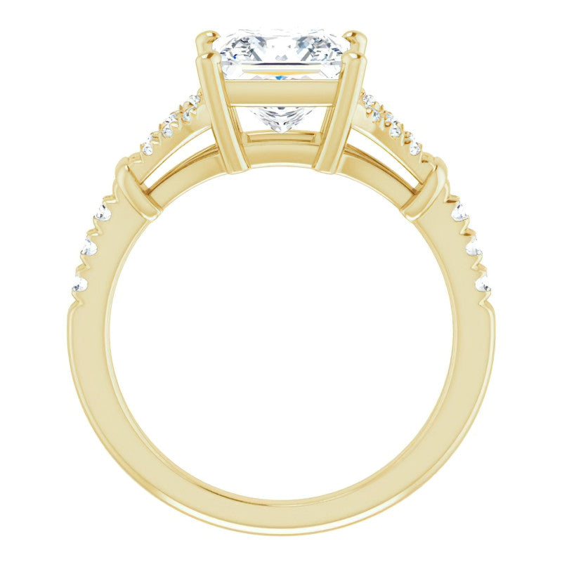 Split Shank Princess cut Moissanite Engagement Ring