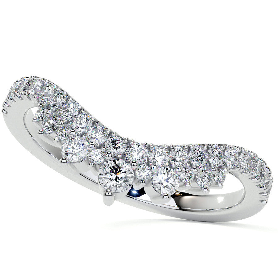 Pear Basket Halo Moissanite Engagement Ring