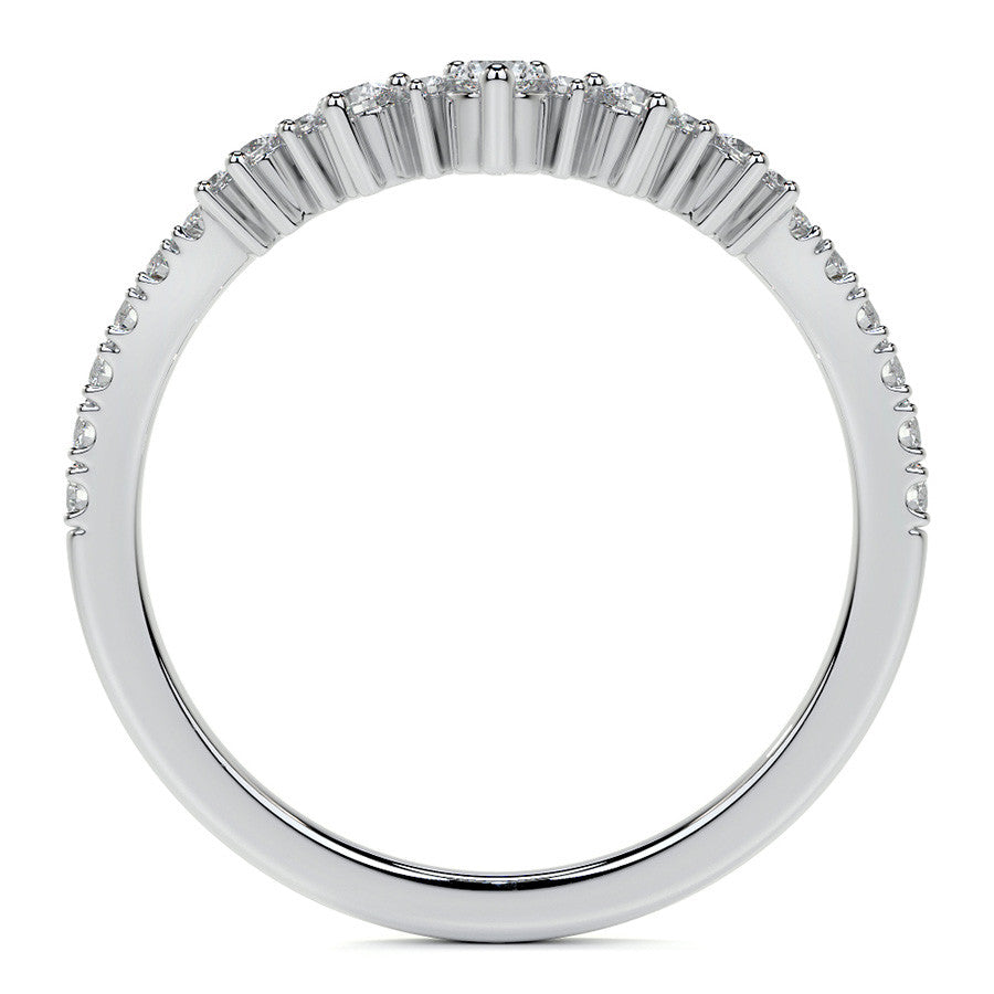 Pear Basket Halo Moissanite Engagement Ring