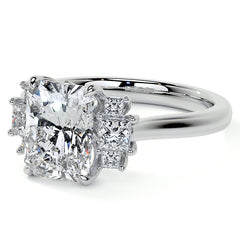 Emerald / Radiant and Princess Trellis Moissanite Engagement Ring