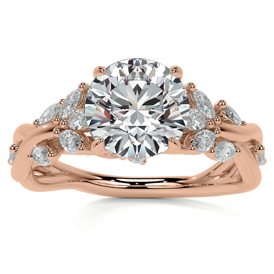 Round Floral Infinity Moissanite Engagement Ring