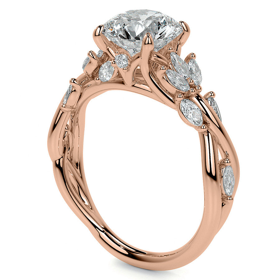 Round Floral Infinity Moissanite Engagement Ring