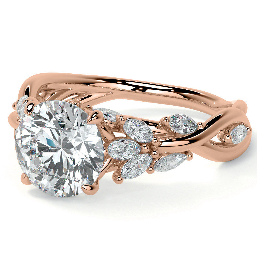 Round Floral Infinity Moissanite Engagement Ring