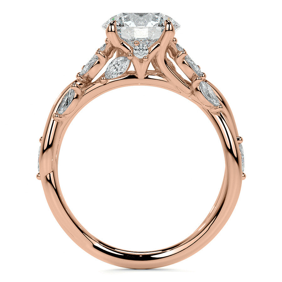 Round Floral Infinity Moissanite Engagement Ring