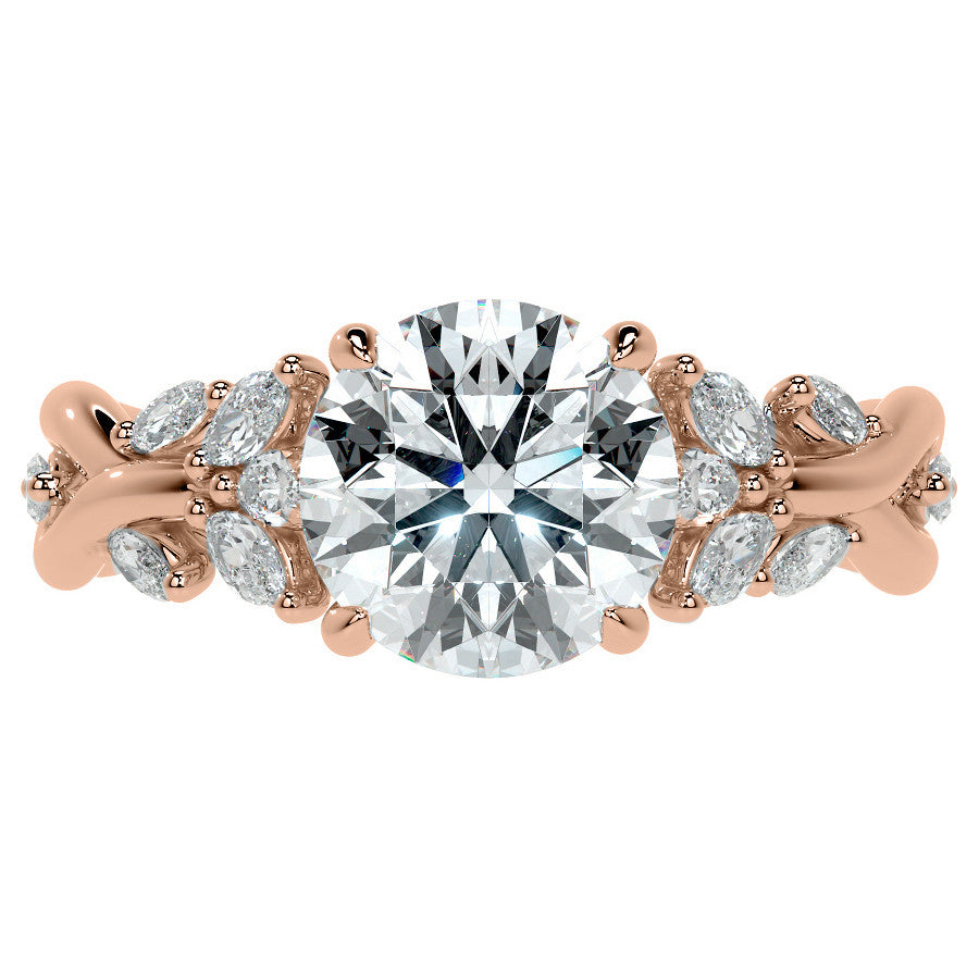 Round Floral Infinity Moissanite Engagement Ring