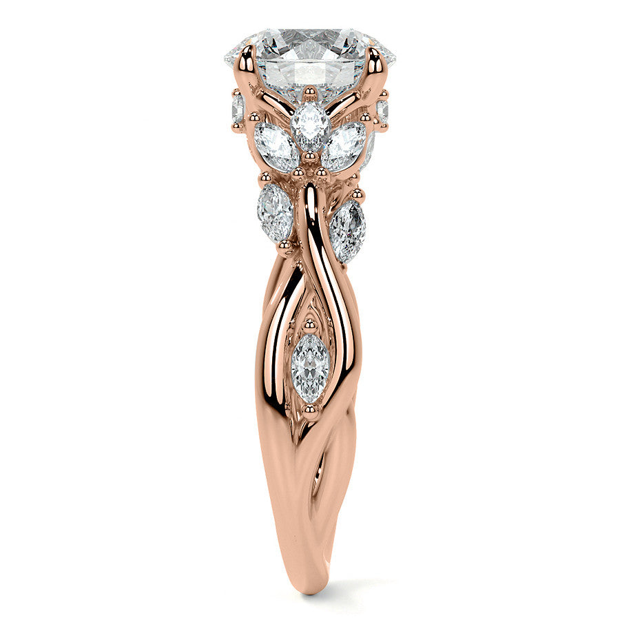 Round Floral Infinity Moissanite Engagement Ring