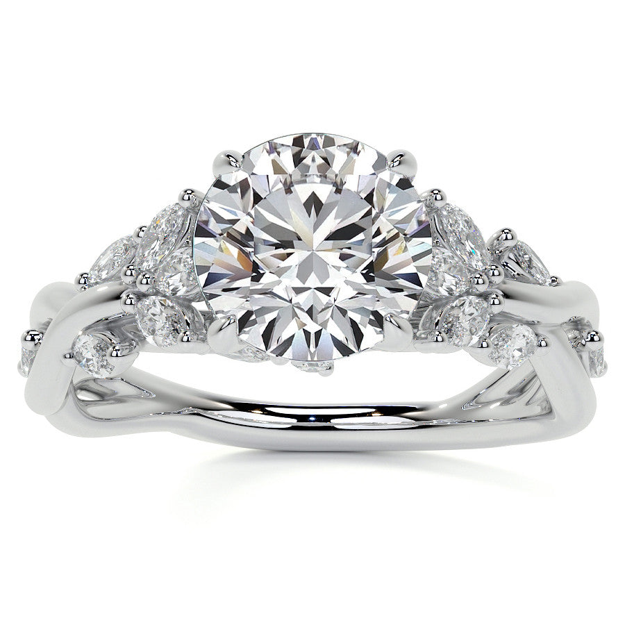 Round Floral Infinity Moissanite Engagement Ring