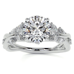 Round Floral Infinity Moissanite Engagement Ring