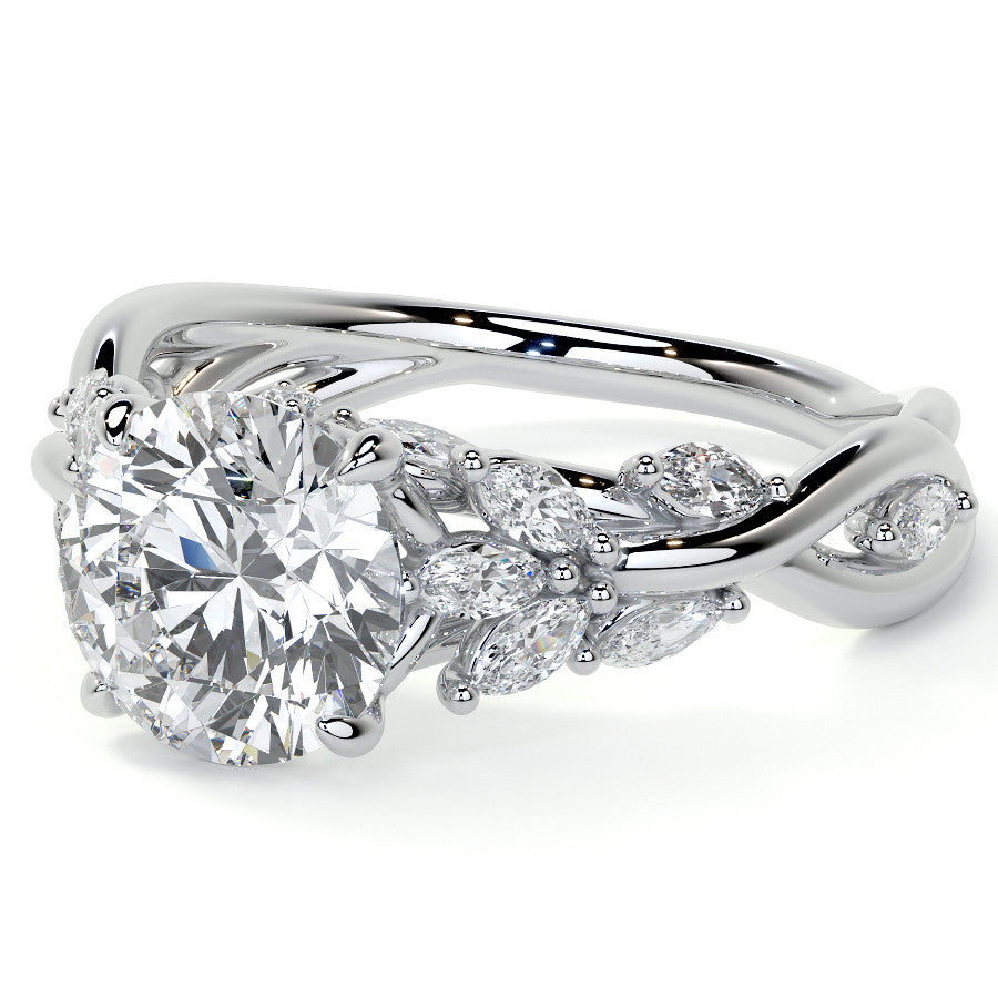 Round Floral Infinity Moissanite Engagement Ring