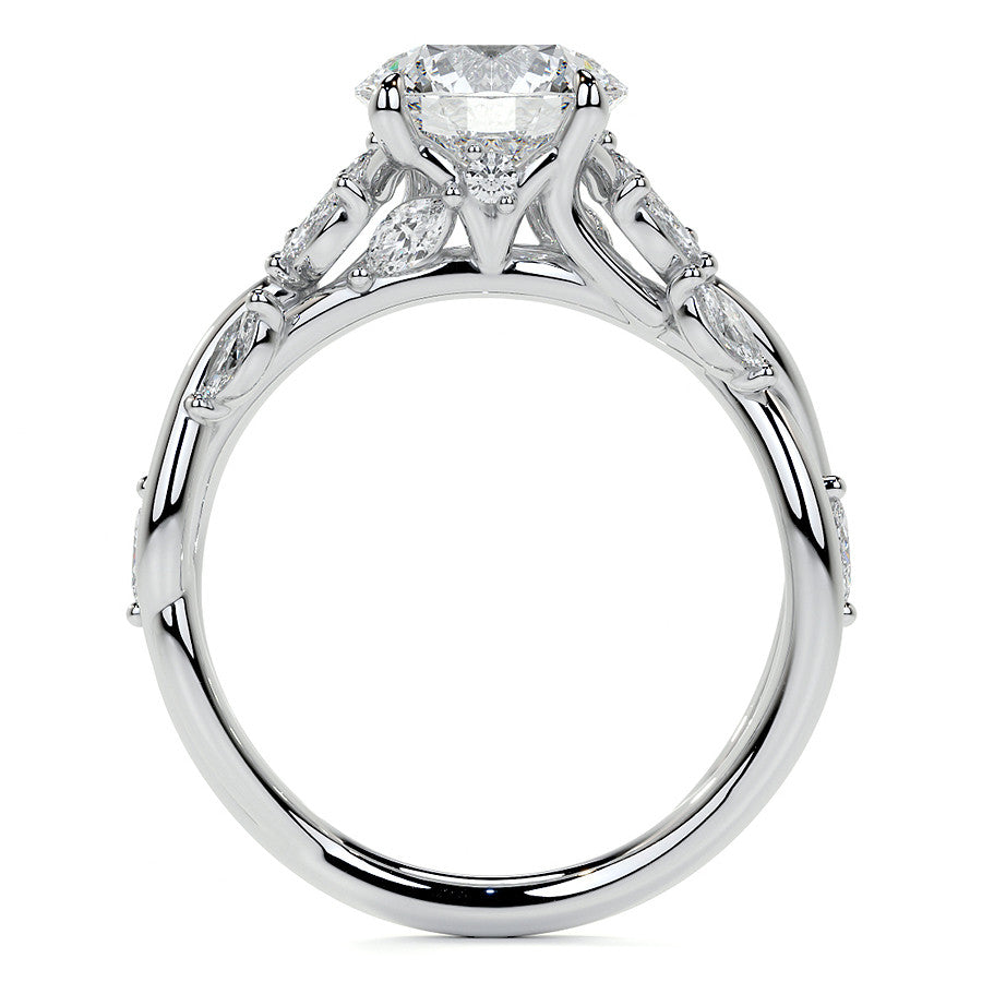 Round Floral Infinity Moissanite Engagement Ring