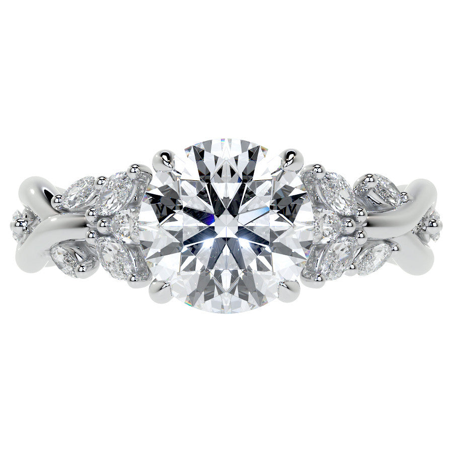 Round Floral Infinity Moissanite Engagement Ring