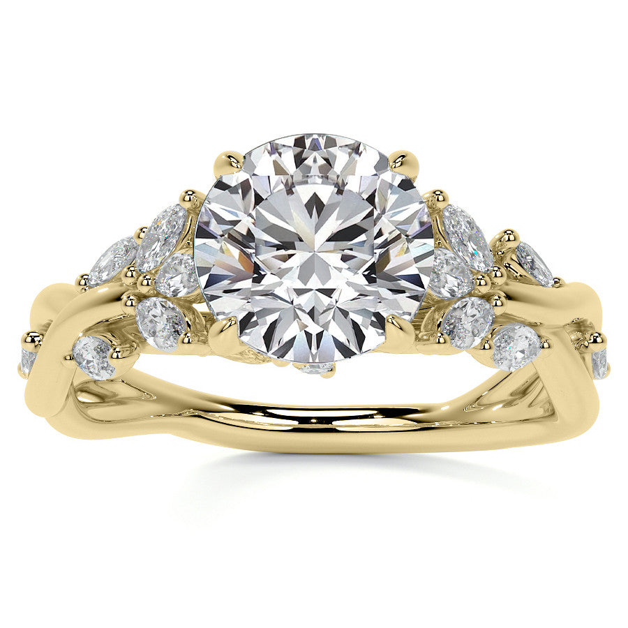Round Floral Infinity Moissanite Engagement Ring