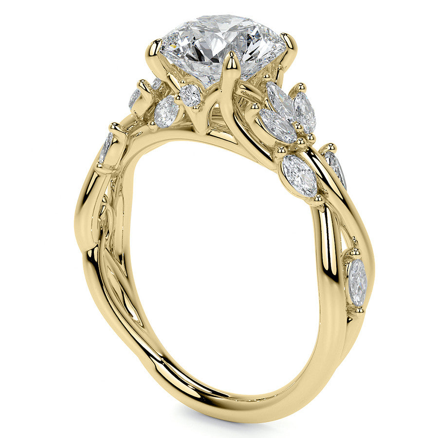Round Floral Infinity Moissanite Engagement Ring