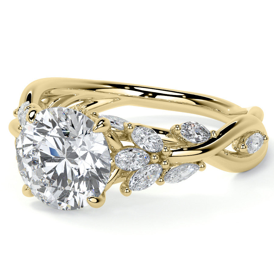 Round Floral Infinity Moissanite Engagement Ring