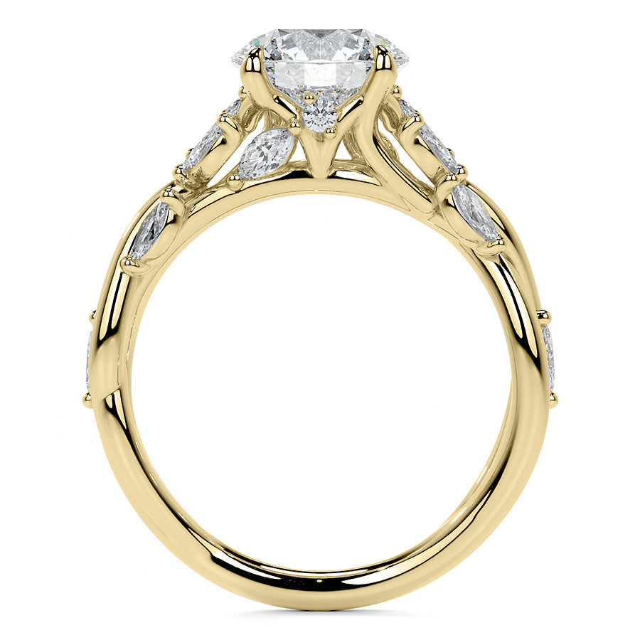 Round Floral Infinity Moissanite Engagement Ring